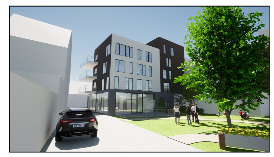 Rendu 3D du projet de logements groupés La renaissance des 4 Pavés